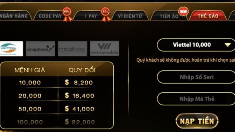 Nạp tiền vào tài khoản Queen79 rất đơn giản và nhanh chóng