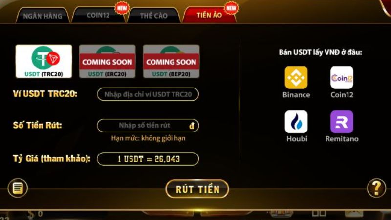 Queen79 cung cấp nhiều phương thức rút tiền khác nhau